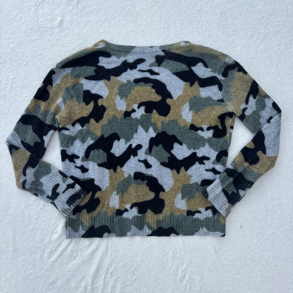 360 Cashmere Camo Sweater Women's XS Camouflage V-Neck Long Sleeve Pullover - Picture 7 of 9